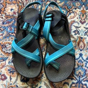 Blue chacos